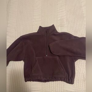 TNA Women's Half-Zip Fleece Sweater - Dark Brown